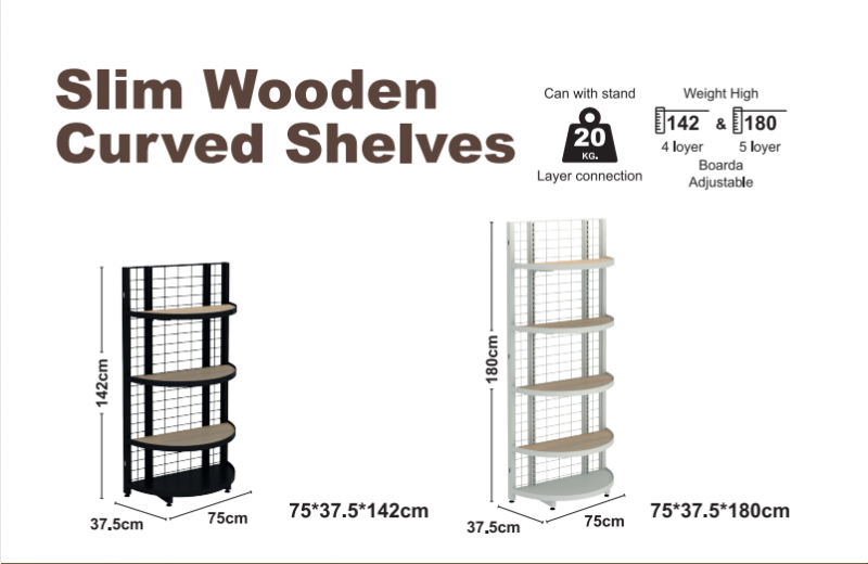 Slim Træ Curved Shelves